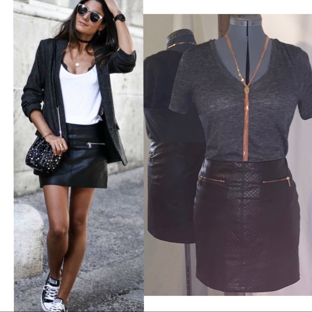 Faux leather skirt